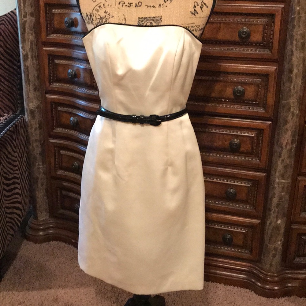 A.B.S. By Allen Swartz Satin/Silk Strapless dress.